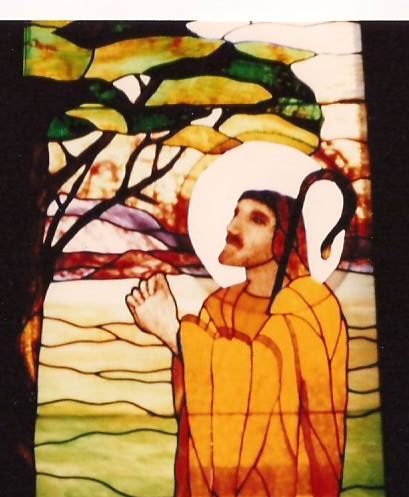 Jesus praying stained glass MUMC